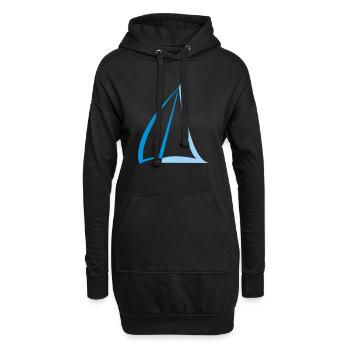 Segel Zweifarbig - Hoodie-Kleid - Schwarz - Vorne