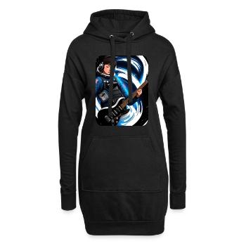 Astronautin rockt im All - Hoodie-Kleid - Schwarz - Vorne