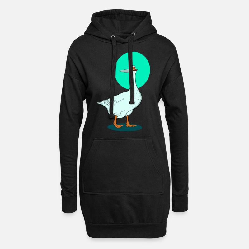 Gefährliche Gans - Hoodie-Kleid - Schwarz