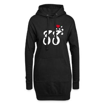 33 Hearts 33e anniversaire - Sweat-shirt à capuche long Femme - noir - Devant
