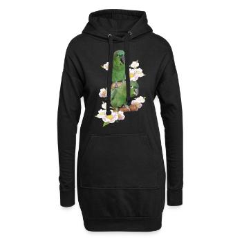 Der Farinöse Papagei - Hoodie-Kleid - Schwarz - Vorne
