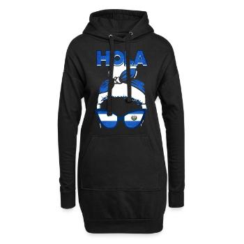 El Salvador Frau - Hoodie-Kleid - Schwarz - Vorne