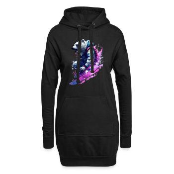 Ours polaire en snowboard - Sweat-shirt à capuche long Femme - noir - Devant