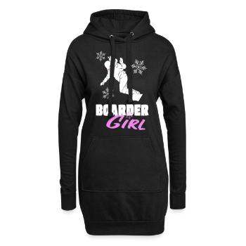 Snowboard Boarder Girl - Planche de piste Girl Woman - Sweat-shirt à capuche long Femme - noir - Devant
