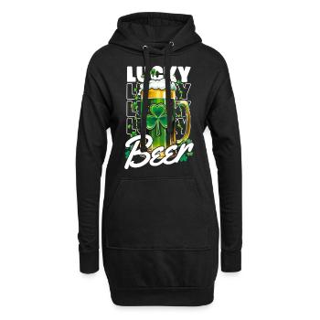 Lucky Beer - St. Patrick's Day - Hoodie-Kleid - Schwarz - Vorne