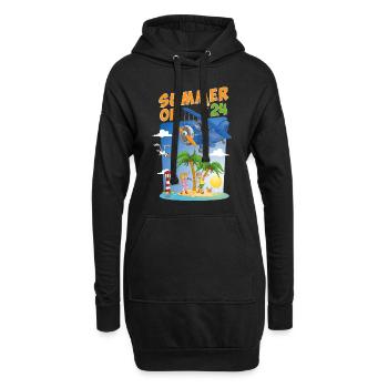 Illustration d’été gaie et colorée - Sweat-shirt à capuche long Femme - noir - Devant