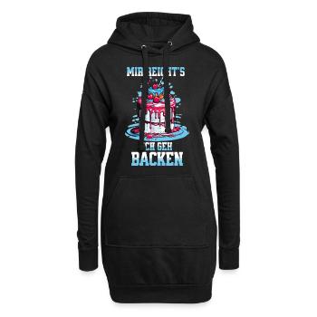 Pâtisserie Boulangerie Pâtisserie Reine Cuisson Gâteau de fée - Sweat-shirt à capuche long Femme - noir - Devant