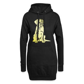 Silhouette de chien labrador - Sweat-shirt à capuche long Femme - noir - Devant