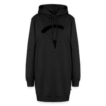 parachute fallschirmspringen parachuting skydiver - Hoodie-Kleid - Schwarz - Vorne - AI Model Female 172 light (172cm)