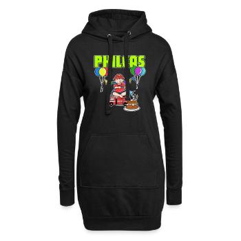 Feuerwehr Phileas Geschenk - Hoodie-Kleid - Schwarz - Vorne