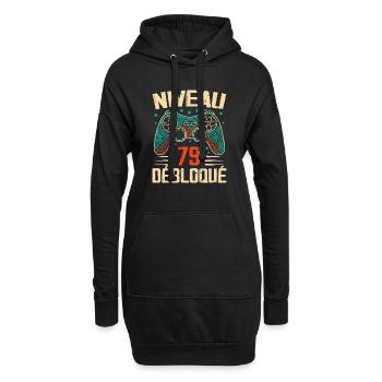 1945 cadeaux 79e Anniversaire, Aventure de 79 Ans - Sweat-shirt à capuche long Femme - noir - Devant