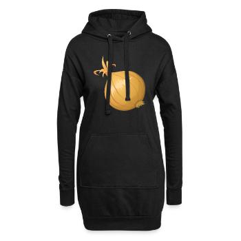Oignons - Sweat-shirt à capuche long Femme - noir - Devant