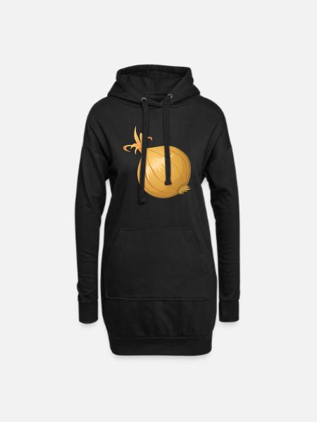 Zwiebel - Hoodie-Kleid - Schwarz