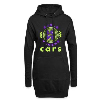 Les filles adorent les voitures de tuning - Sweat-shirt à capuche long Femme - noir - Devant