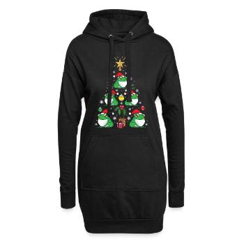 Amoureux des animaux drôle de grenouille arbre de Noël vacances - Sweat-shirt à capuche long Femme - noir - Devant