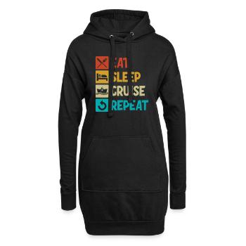 Familien Kreuzfahrt - Hoodie-Kleid - Schwarz - Vorne