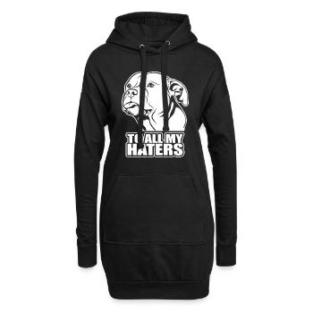 To all my haters Spruch Hund Hunde Wilsigns - Hoodie-Kleid - Schwarz - Vorne