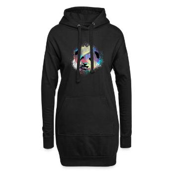 Panda, ours panda, ours, graffitis, colorés - Sweat-shirt à capuche long Femme - noir - Devant