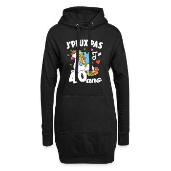 Je Peux Pas J'ai 40 Ans Anniversaire Cadeau - Sweat-shirt à capuche long Femme - noir - Devant