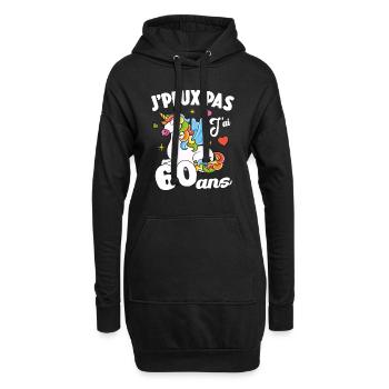 Je Peux Pas J'ai 60 Ans Anniversaire Cadeau - Sweat-shirt à capuche long Femme - noir - Devant