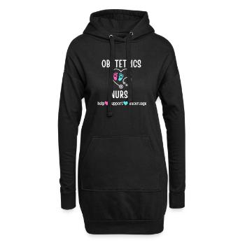 Infirmière en obstétrique - Sweat-shirt à capuche long Femme - noir - Devant