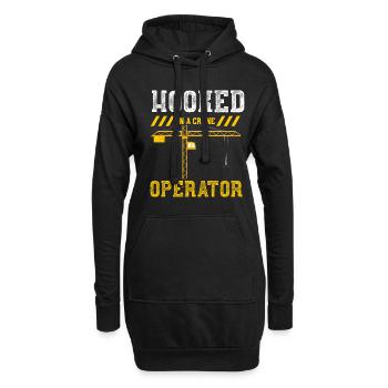 Hooked On A Crane Operator - Hoodie-Kleid - Schwarz - Vorne