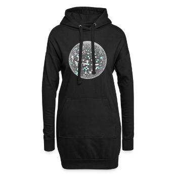 Disco ball - Sweat-shirt à capuche long Femme - noir - Devant