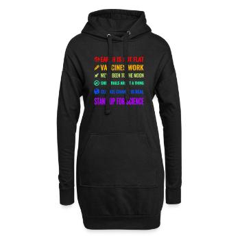 Défendez la chemise science - Sweat-shirt à capuche long Femme - noir - Devant