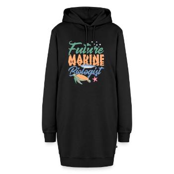 Futur biologiste marin Biologie marine Amour de la mer - Sweat-shirt à capuche long Femme - noir - Devant