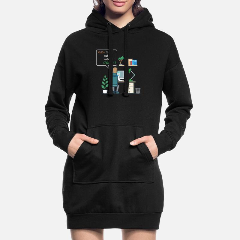 Eat Code Sleep | Funny Coder Programmierer Hoodie-Kleid