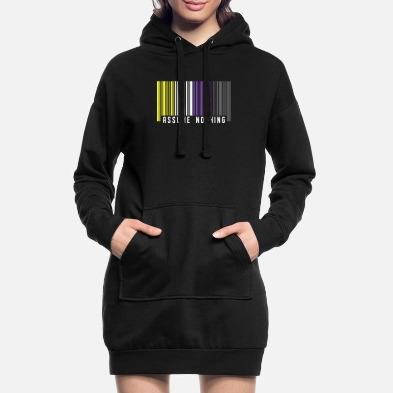Nonbinary | Non-Binary Pride Barcode Flag Hoodie Dress
