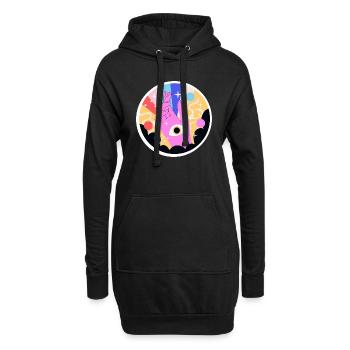 HÄNDE AUGEN - Hoodie-Kleid - Schwarz - Vorne