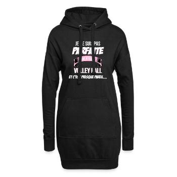 Volley ball cadeau humour - Sweat-shirt à capuche long Femme - noir - Devant