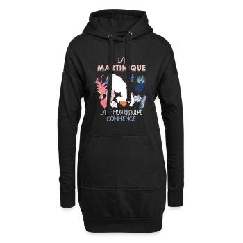 La Martinique ma Belle Histoire - Sweat-shirt à capuche long Femme - noir - Devant