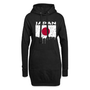 Japan Flagge - Hoodie-Kleid - Schwarz - Vorne