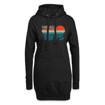 Vintage 1975 birthday retro vintage gift - Hoodie Dress - black - Front