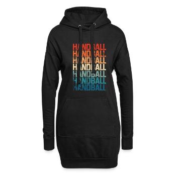 Handball joueur de handball sport rétro club cadeau - Sweat-shirt à capuche long Femme - noir - Devant