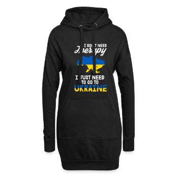 Ukraine Therapie Kiew Ukrainisch Flagge Geschenk - Hoodie-Kleid - Schwarz - Vorne