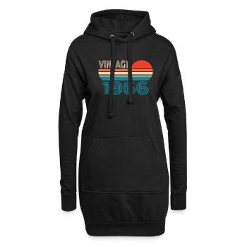 Vintage 1966 Geburtstag Retro Jahrgang Geschenk - Hoodie-Kleid - Schwarz - Vorne