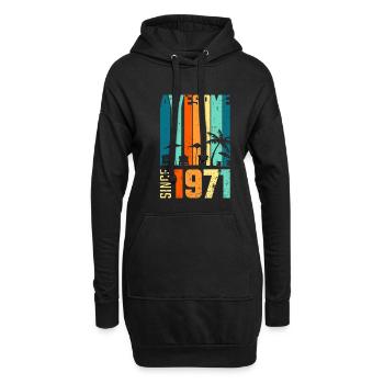 Vintage 1971 anniversaire cadeau vintage rétro - Sweat-shirt à capuche long Femme - noir - Devant