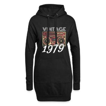 Vintage 1979 79 Anniversaire Rétro Millésime cadeau - Sweat-shirt à capuche long Femme - noir - Devant