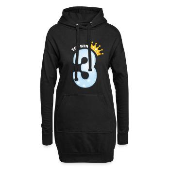 3 Geburtstag Jahre Krone Ballon Junge Geschenk - Hoodie-Kleid - Schwarz - Vorne
