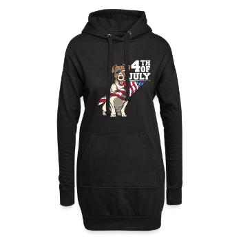 Beagle Hund 4 July Amerika Unabhängikeit Geschenk - Hoodie-Kleid - Schwarz - Vorne