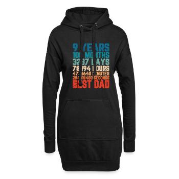 9 Jahre Bester Papa Vater Monate Spruch Geschenk - Hoodie-Kleid - Schwarz - Vorne