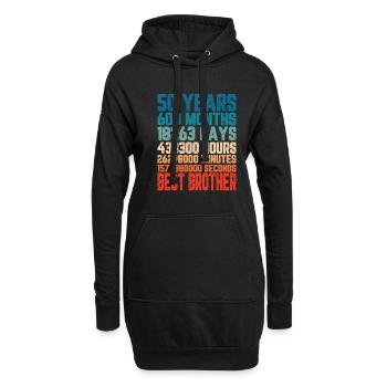 50 ans Meilleur Frère Frère Mois Dire Cadeau - Sweat-shirt à capuche long Femme - noir - Devant