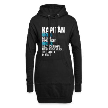 Kapitän Boot Schiff Segeln Segler Segelboot - Hoodie-Kleid - Schwarz - Vorne
