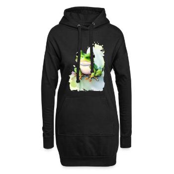 Frosch - Hoodie-Kleid - Schwarz - Vorne