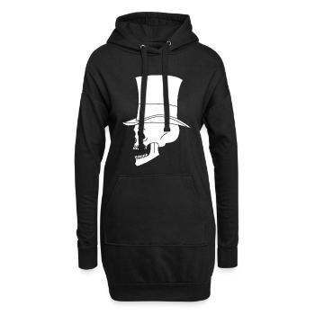 Vintage Weißer Totenkopf - Hoodie-Kleid - Schwarz - Vorne