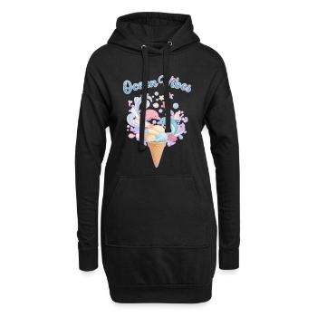 Eiscreme & Delfine Design 🍦🐬🐬 - Hoodie-Kleid - Schwarz - Vorne