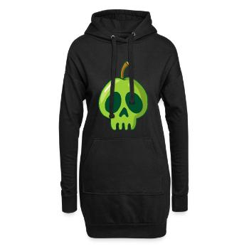 Crâne de pomme - Sweat-shirt à capuche long Femme - noir - Devant